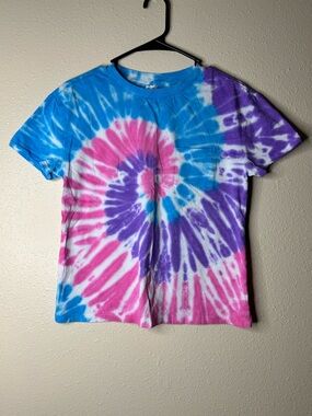 No Boundaries Tie-Dye Short Sleeve Tee - Pink, Blue & Purple